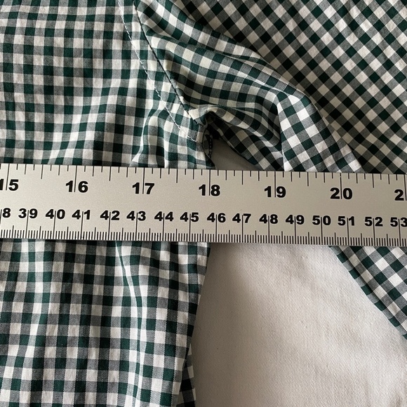 H&M Men's Dark Green Mini Check Plaid Long Sleeve Button Up Shirt Size‎ Small - Picture 7 of 10